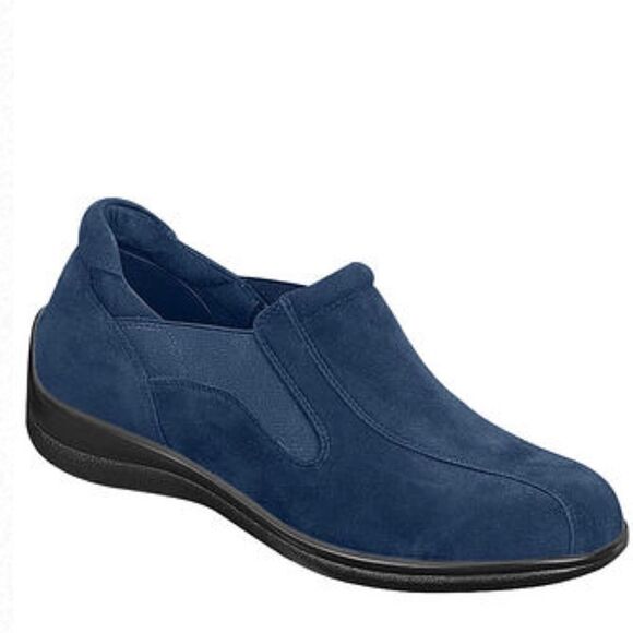 Comfort Well Navy Slip On - Picture 1 of 5